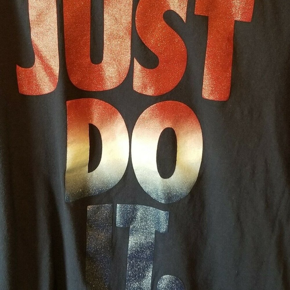 XXL Nike Just Do It Navy T-shirt Glittery Letters - Picture 2 of 5